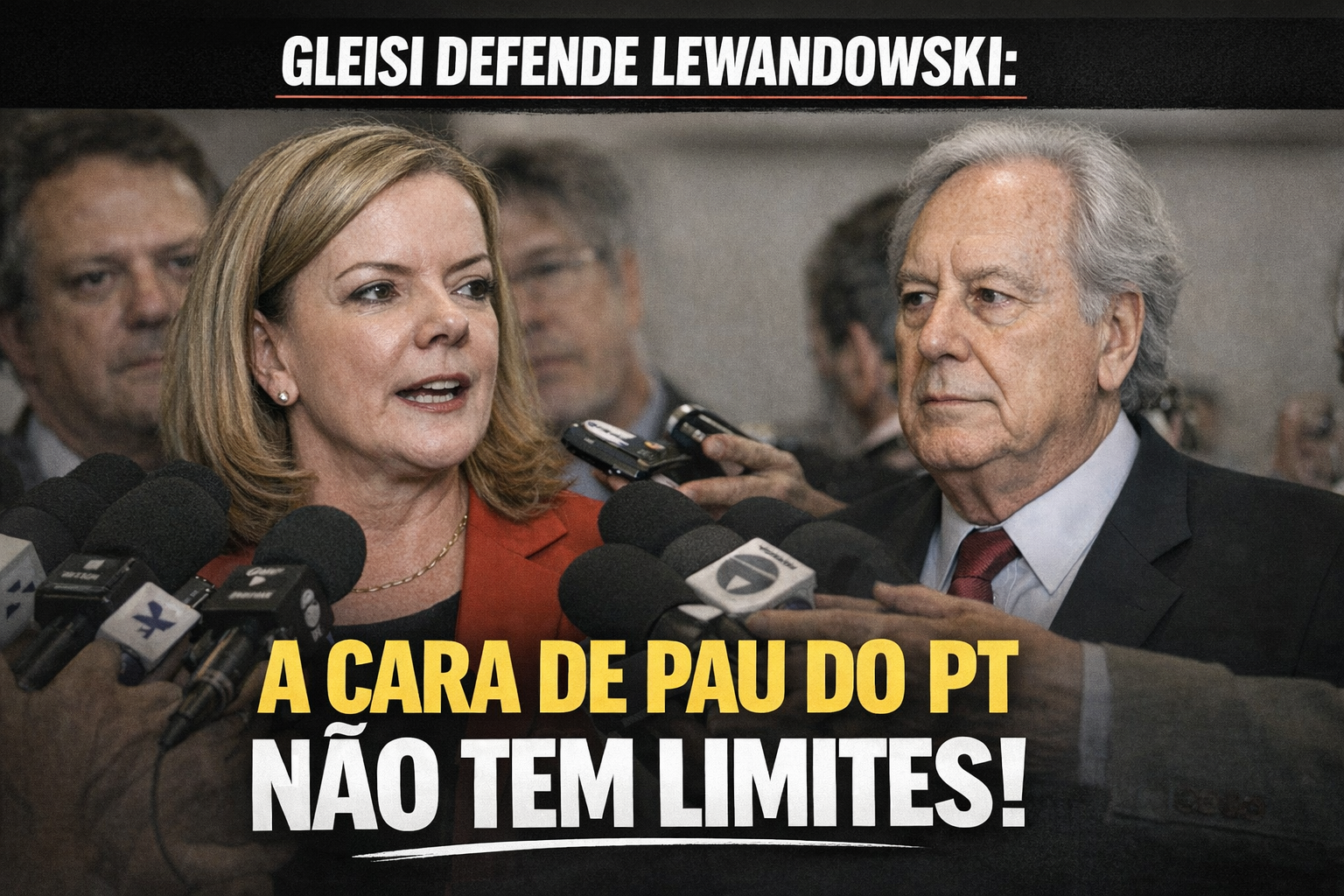 GLEISI DEFENDE LEWANDOWSKI: A CARA DE PAU DO PT NÃO TEM LIMITES!