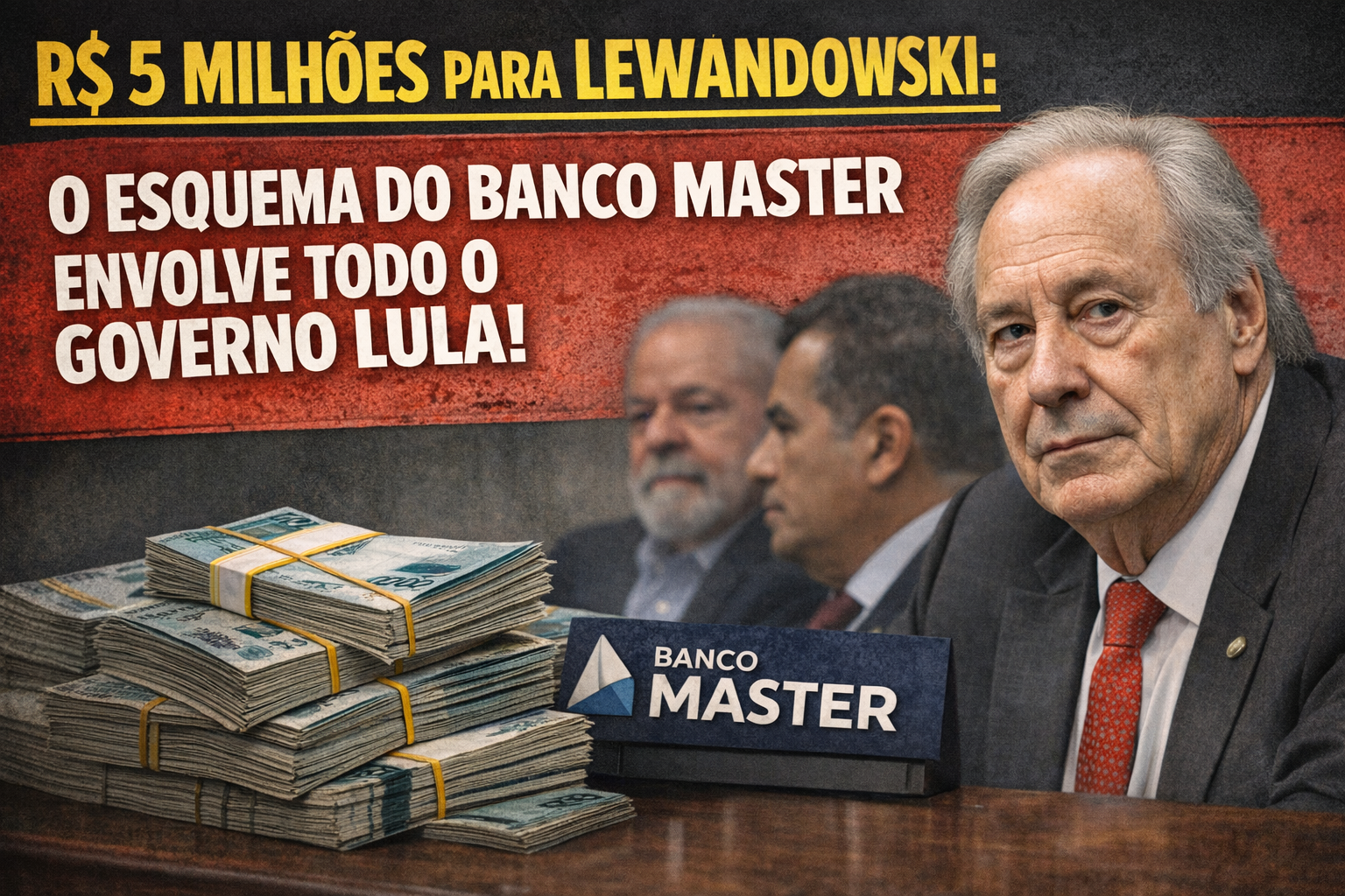 R$ 5 MILHÕES PARA LEWANDOWSKI: O ESQUEMA DO BANCO MASTER ENVOLVE TODO O GOVERNO LULA!