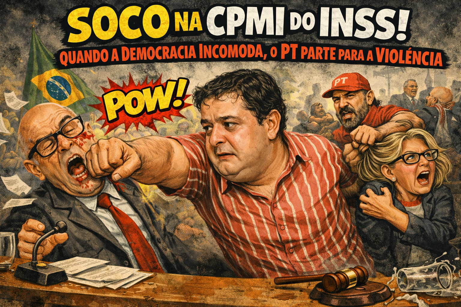 Soco na CPMI do INSS: Quando a Democracia Incomoda, o PT Parte para a Violência