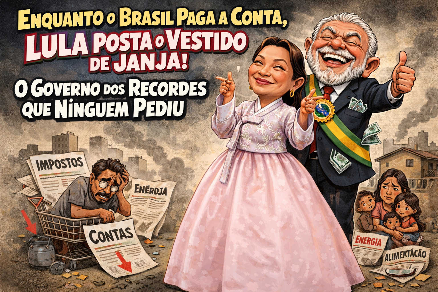 Enquanto o Brasil Paga a Conta, Lula Posta o Vestido de Janja: O Governo dos Recordes Que Ninguém Pediu