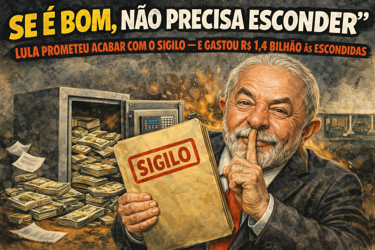 “Se É Bom, Não Precisa Esconder”: Lula Prometeu Acabar com o Sigilo — e Gastou R$ 1,4 Bilhão às Escondidas