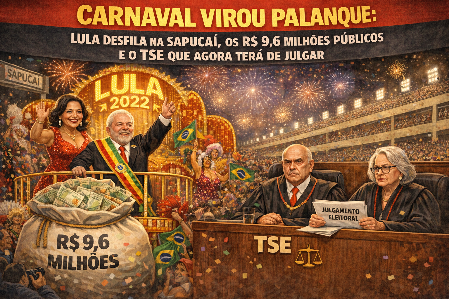 Carnaval Virou Palanque: Lula Desfila na Sapucaí, os R$ 9,6 Milhões Públicos e o TSE que Agora Terá de Julgar