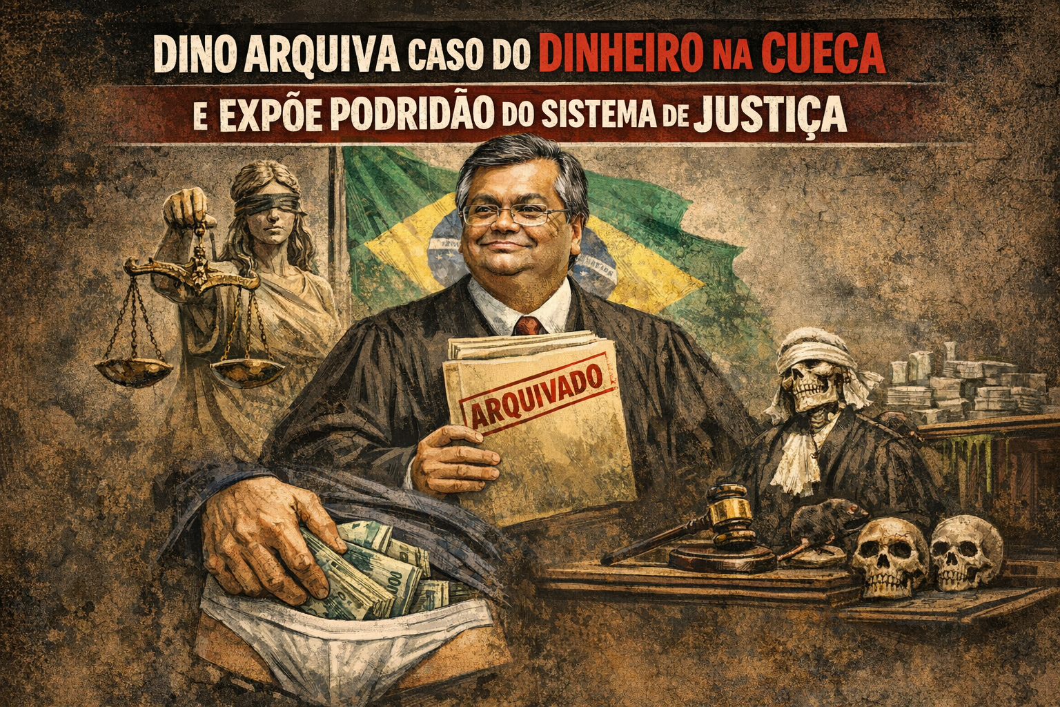 A Toga da Impunidade: Dino Arquiva Caso do Dinheiro na Cueca e Expõe Podridão do Sistema de Justiça