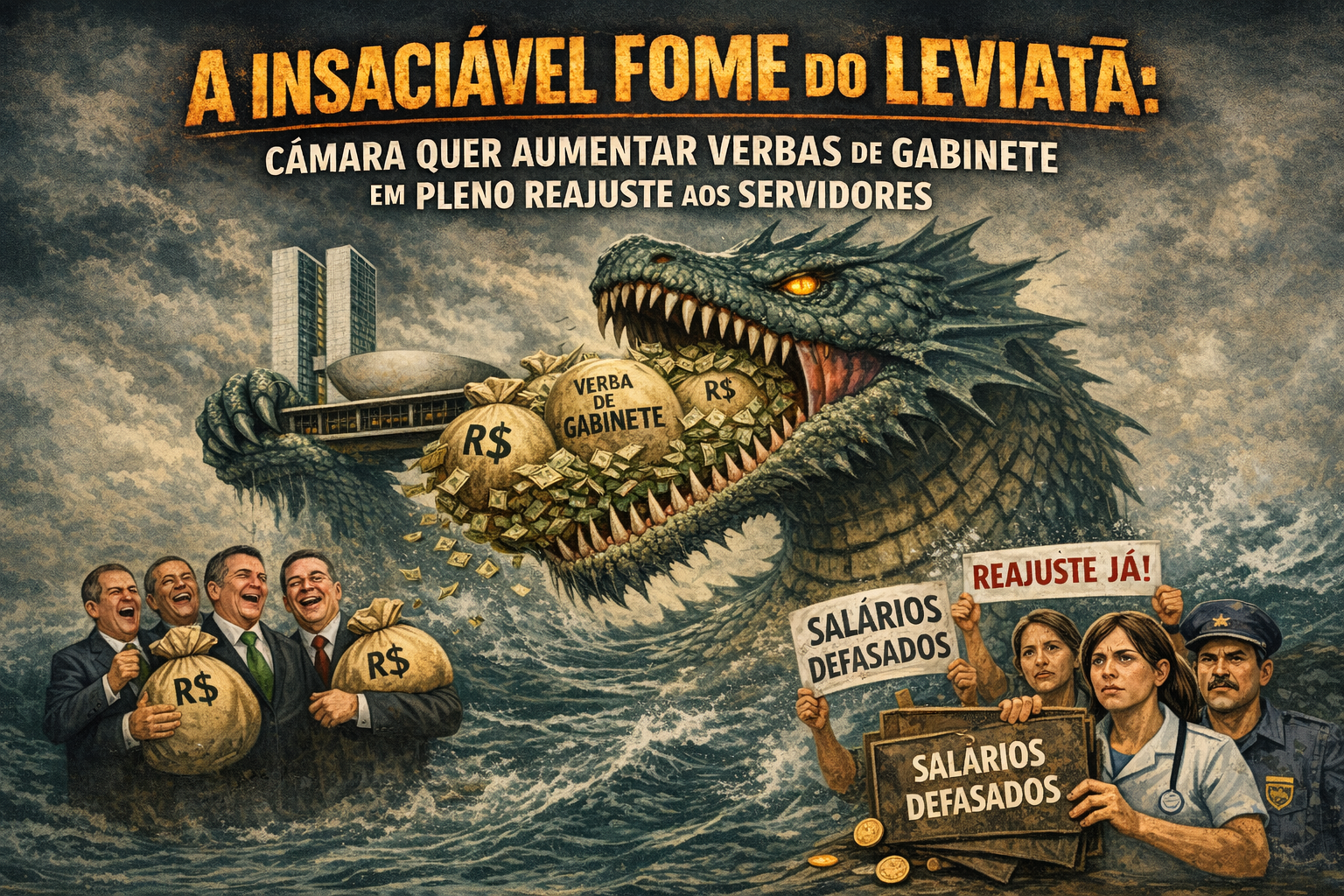 A Insaciável Fome do Leviatã: Câmara Quer Aumentar Verbas de Gabinete em Pleno Reajuste aos Servidores