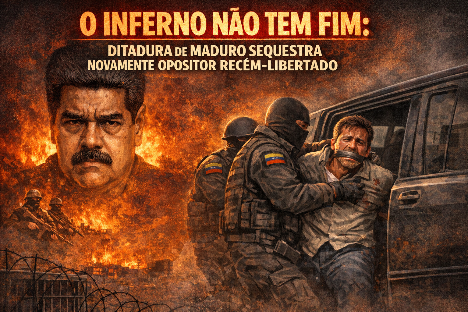 O Inferno Não Tem Fim: Ditadura de Maduro Sequestra Novamente Opositor Recém-Libertado