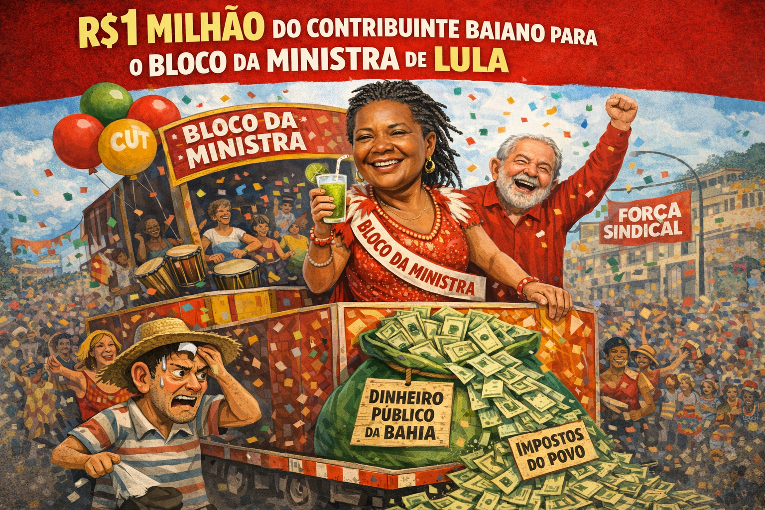 A República Sindical Tem Nome e Sobrenome: R$ 1 Milhão do Contribuinte Baiano para o Bloco da Ministra de Lula