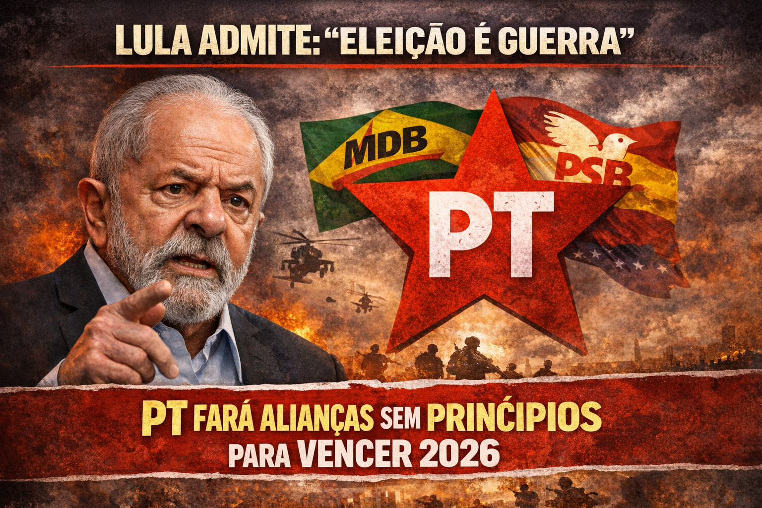 Lula Admite: “Eleição É Guerra” e PT Fará Alianças Sem Princípios Para Vencer 2026