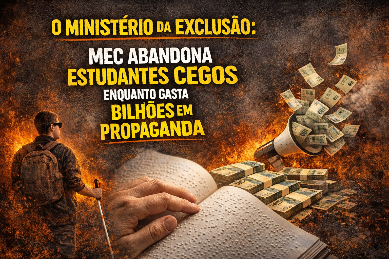 O Ministério da Exclusão: MEC Abandona Estudantes Cegos Enquanto Gasta Bilhões em Propaganda