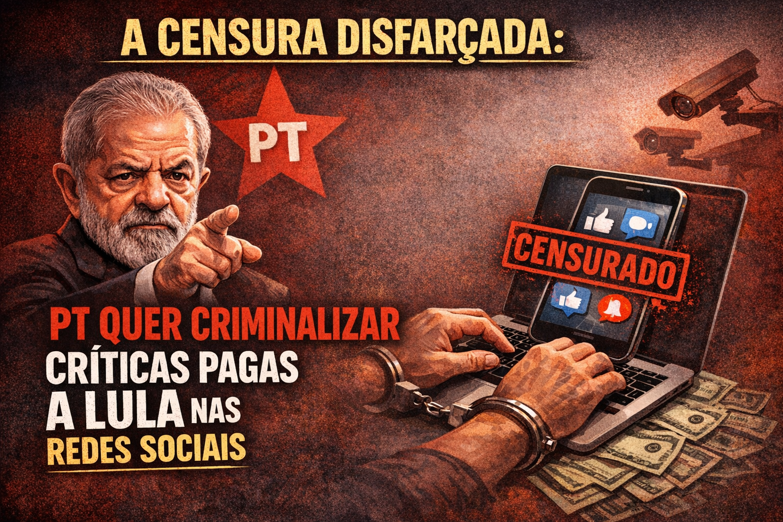 A Censura Disfarçada: PT Quer Criminalizar Críticas Pagas a Lula nas Redes Sociais