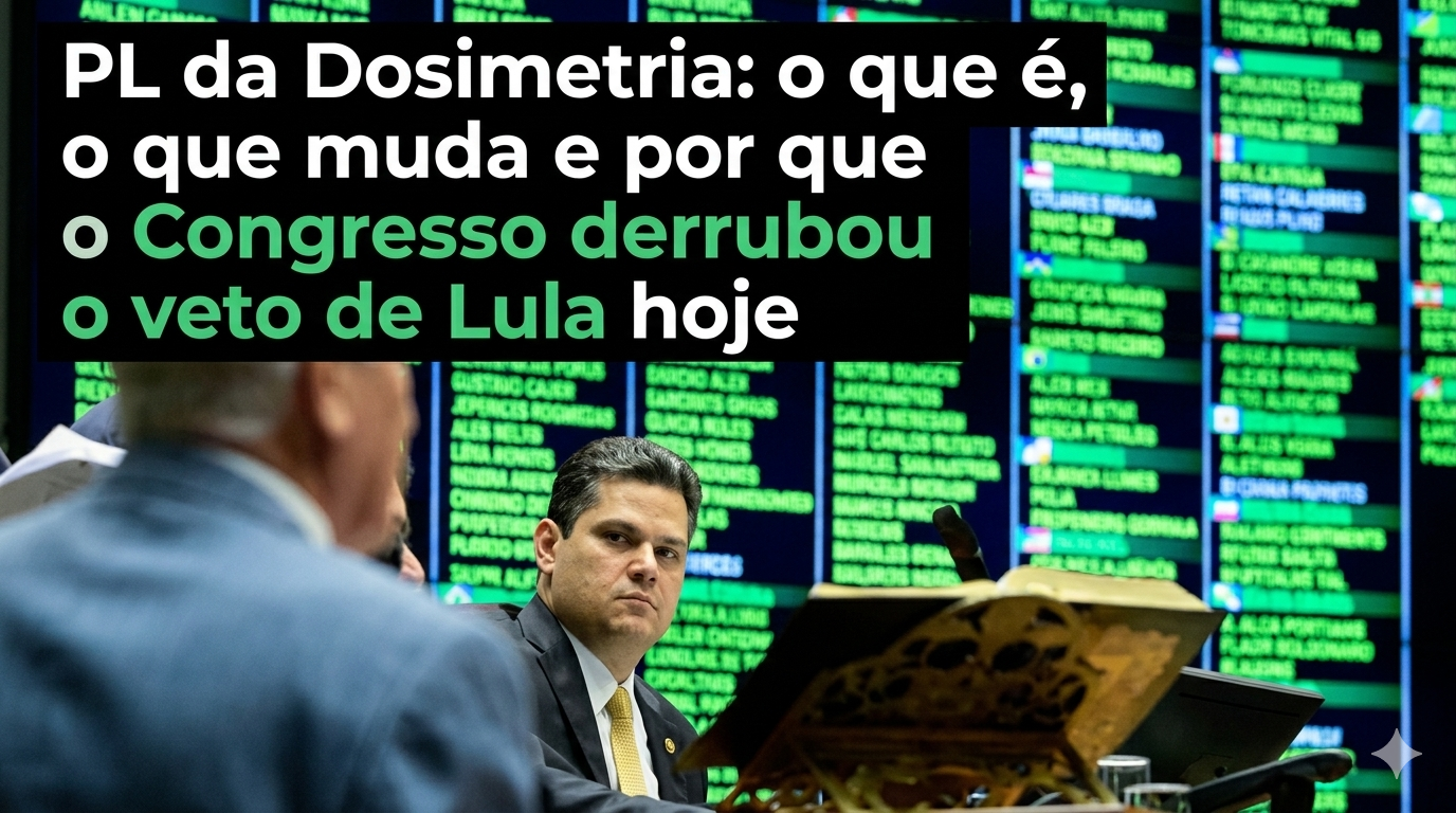 PL da Dosimetria: o que é, o que muda e por que o Congresso derrubou o veto de Lula hoje